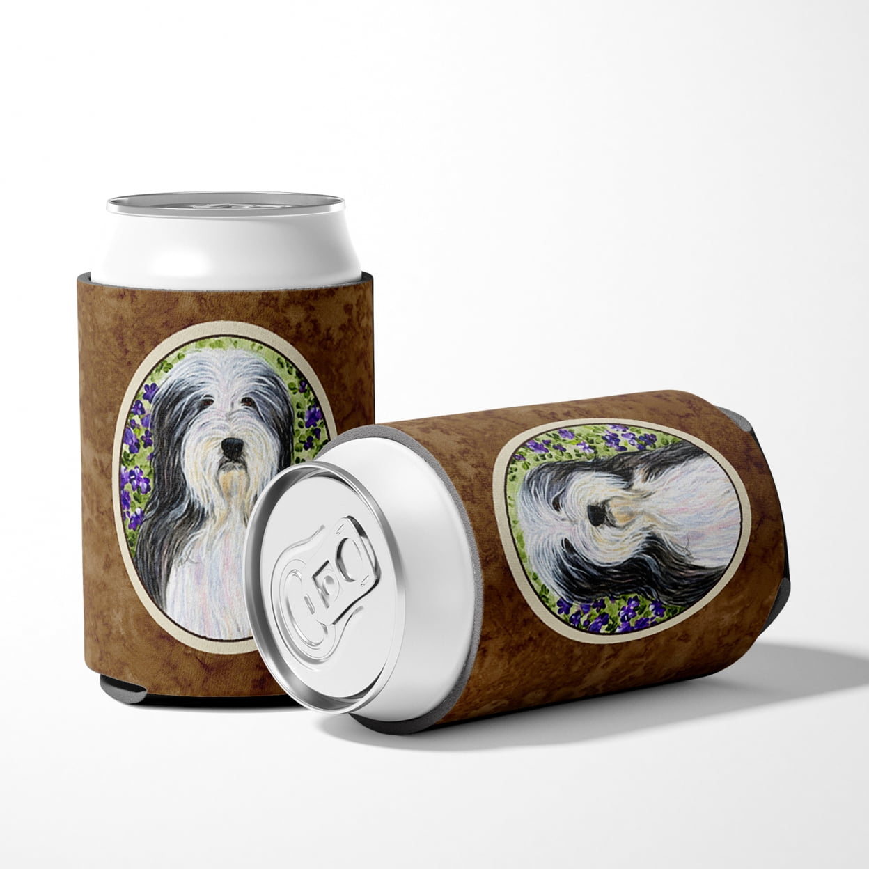 Caroline's Treasures SS8022CC Bearded Collie Can or Bottle Hugger, Can Hugger, multicolor