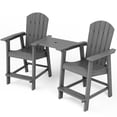 thumbnail image 5 of WINSOON Tall Adirondack Chair Set of 2 with Connecting Tray,Outdoor Bar Stools-Grey, 5 of 7