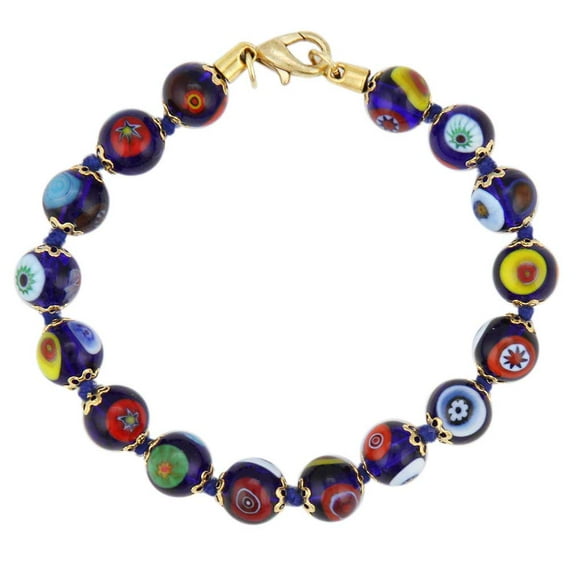 GlassOfVenice Murano Glass Mosaic Bracelet - Navy Blue