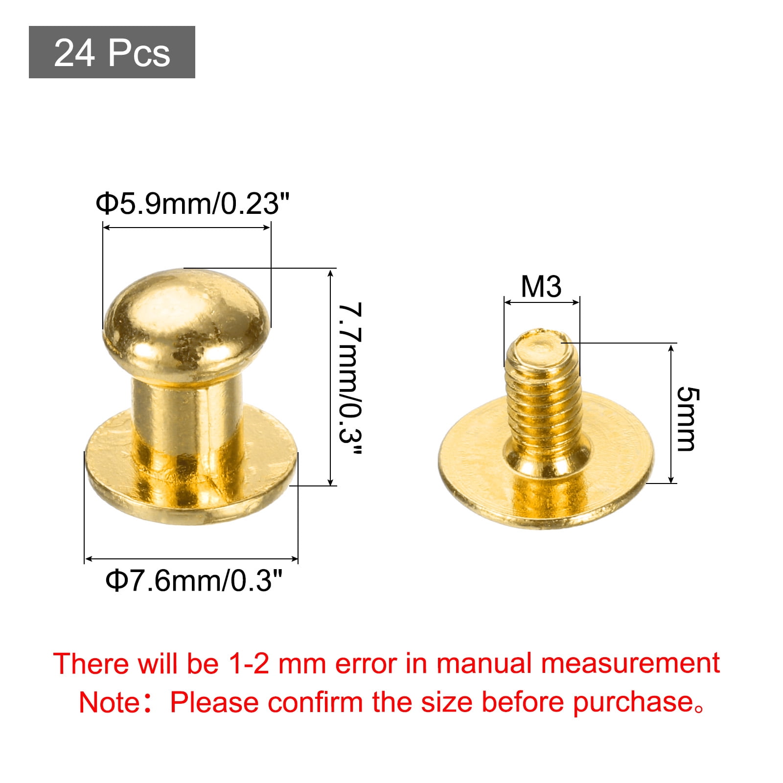 Unique Bargains Mini Round Knobs Small Drawer Pulls for Cabinets 0.23" x 0.3" Gold