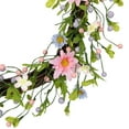 thumbnail image 5 of Northlight 15" Unlit Green/Pink Artificial Christmas Floral Twig Wreath, 5 of 9
