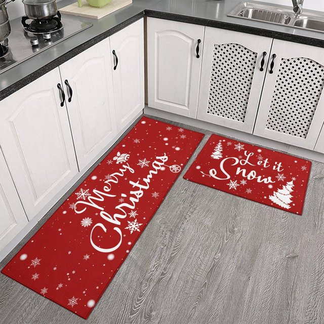Christmas Kitchen Rugs Christmas Rug Christmas Kitchen Decor Let It