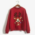 thumbnail image 4 of Fiaer Christmas Women Sweatshirts Cute Graphic Baggy Xmas Pullover Plus Size Long Sleeve Casual Breathable Comfort Tops Red XL, 4 of 4