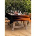 thumbnail image 3 of Outdoor Tablecloths with Umbrella Hole & Zipper, Burnt Orange Black Ombre Tablecloth Rectangle 60x84 Inch, Modern Abstract Striped Gradient Waterproof Table Cloth, Patio/Pool/Picnic Table Covers, 3 of 8