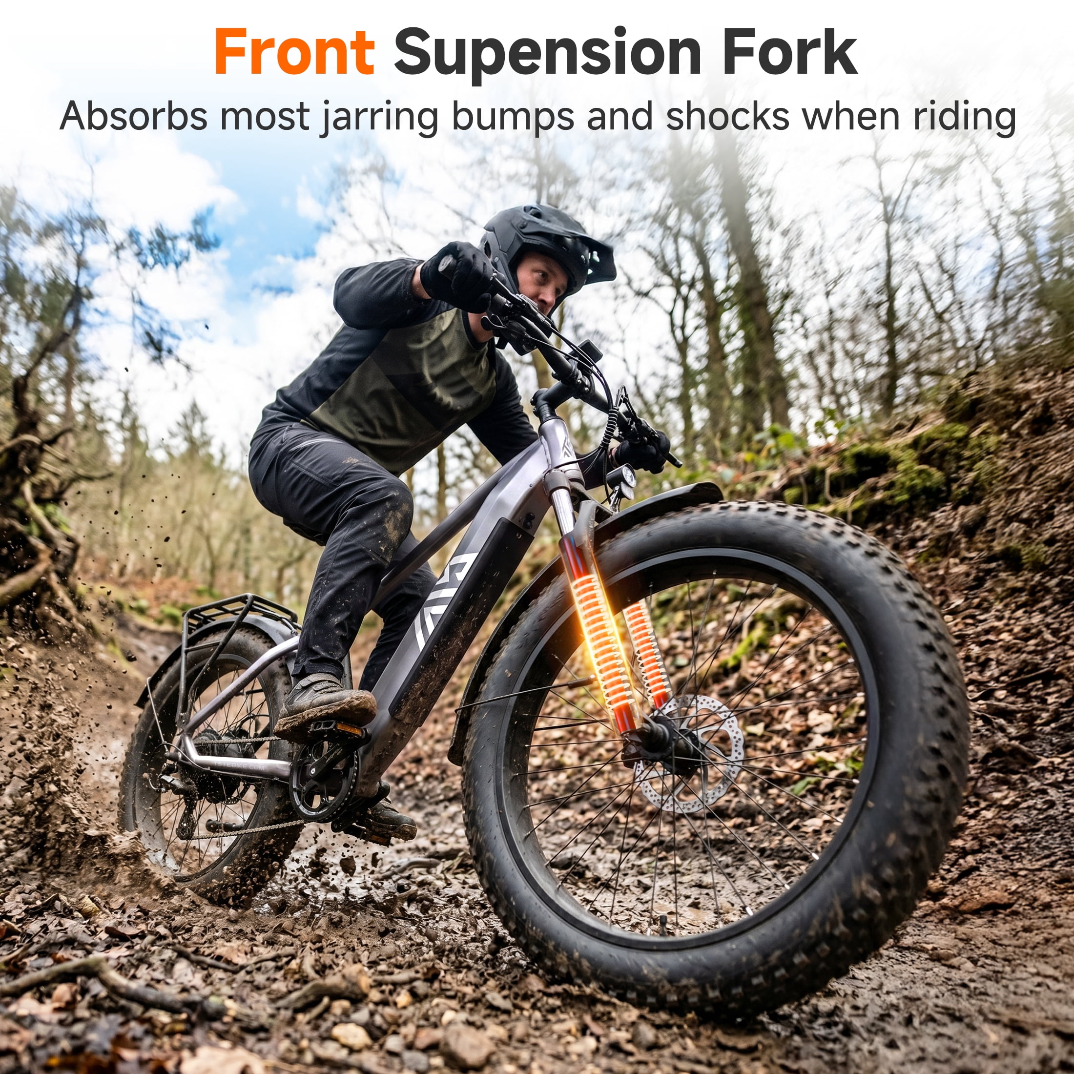 TST Electric Bike for Men, 750W E-Mountain Bike, 26" Fat Tire Electric Bike with 48V/15Ah Battery UL2849, 65Miles Long Range, 7-Speed Gear, 20mph Fast Ebike