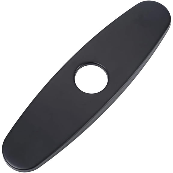 Black Faucet Plate Oval Faucet Hole Covers Sink Hole Cover 304 Circular Stainless Steel Deck Plate for Kitchen Plumbing Escutcheon for 1 or 3 Hole Bathroom Kitchen Tap 10.04×2.76In Black
