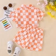 thumbnail image 4 of YASUTNKS Toddler Baby Girl Boy Summer Outfits Checkerboard Short Sleeve Lapel Button Down Shirt and Shorts Sets Cute Clothes, 4 of 7