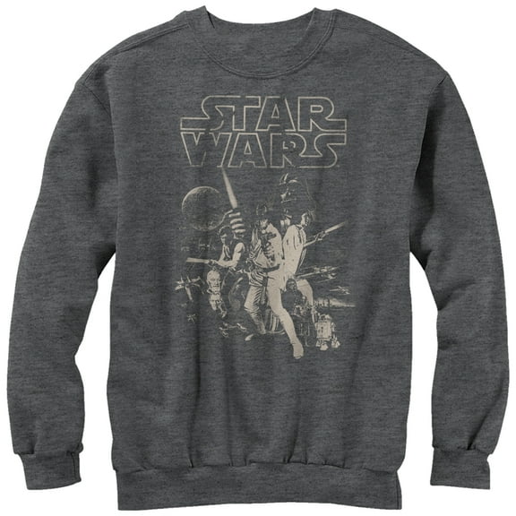 Men's Star Wars Classic Poster Sweatshirt Charcoal Heather Medium