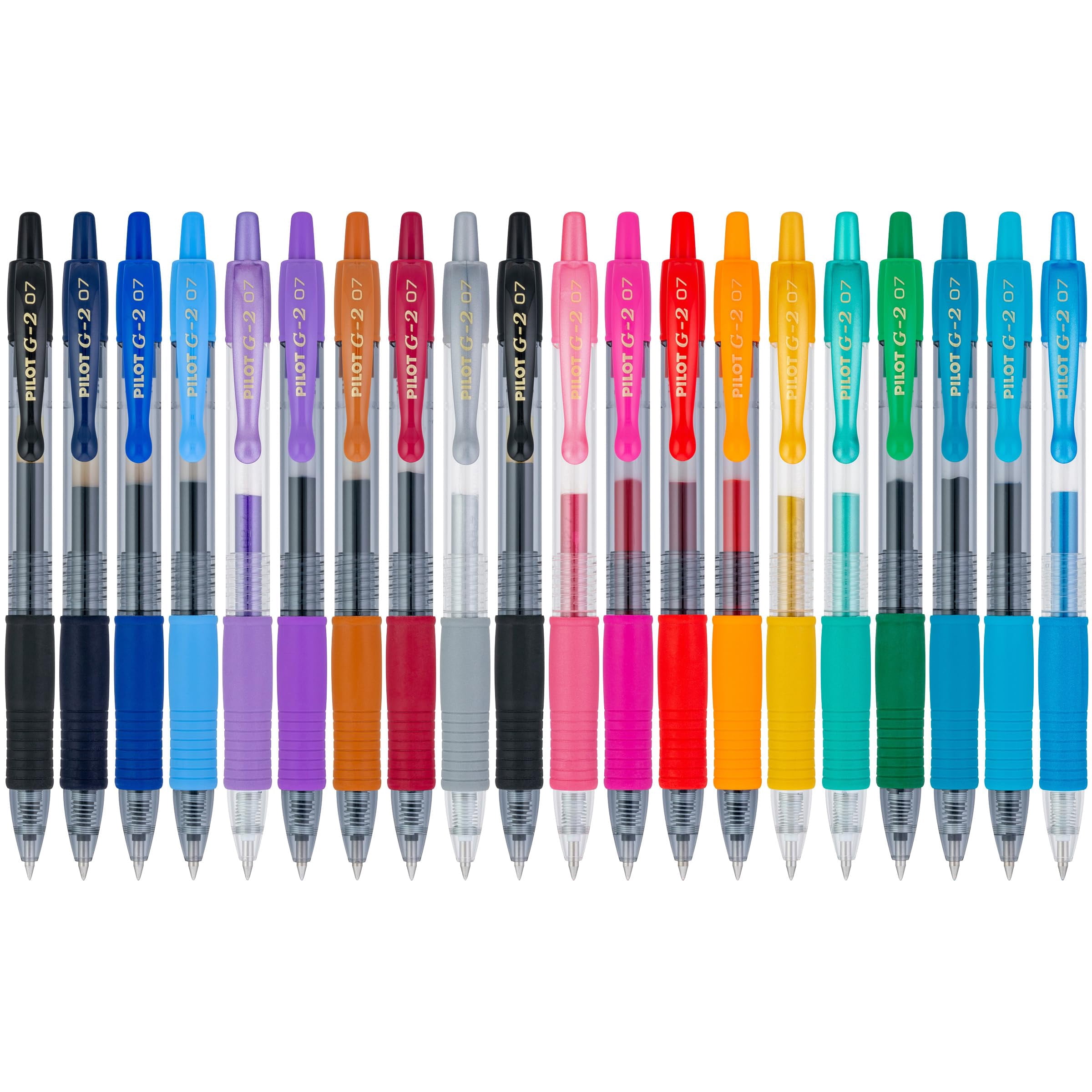 Pilot G2 Premium Gel Roller Pens, Fine Point 0.7 mm Assorted Colors, Pack of 20
