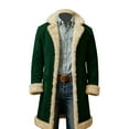thumbnail image 3 of MAIHAN-Men's Solid Color Winter Anorak Coat -Winter Fleece Hooded Cardigan, Christmas Couples Warm Jacket, Christmas Fleece Hooded Cardigan Open Front Sweater(B-Dark Green,L), 3 of 7