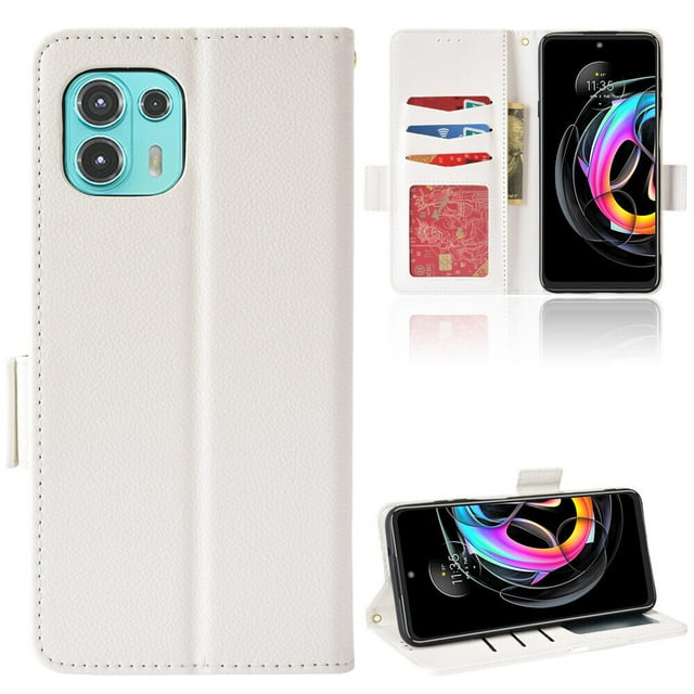 Motorola Edge 20 Fusion Case , PU Leather Flip Cover Card Slots Magnetic Closure Wallet Case for Motorola Edge 20 Fusion