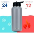 thumbnail image 3 of Drinco Water Bottle Double Wall Vacuum Insulated Stainless Steel, 32oz Asphalt Gray, 3 of 5