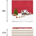 thumbnail image 3 of FMSHPON Merry Christmas Xmas Tree Winter Christmas Set of 8 Coaster for Drinks, Absorbent Ceramic Stone Coasters Cup Mat with Cork Base for Home Kitchen Room Coffee Table Bar Decor, 3 of 4