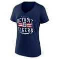 thumbnail image 2 of Women's Navy Detroit Tigers Americana Team V-Neck T-Shirt, 2 of 3