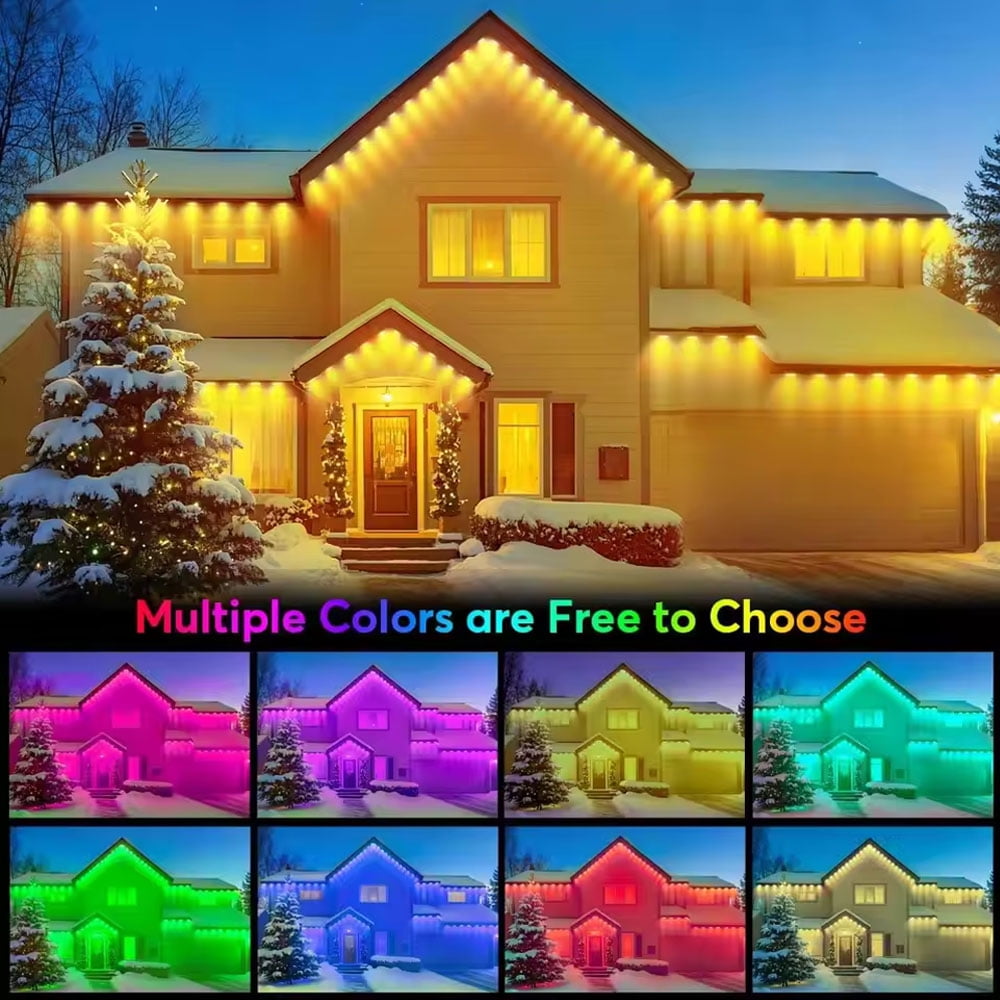 VIVIHEYDAY Permanent Outdoor Lights 50ft, Smart RGB App Remote Control Outdoor Lights with 30 LEDs, LED Eaves Lights IP67 Waterproof, House Roof Outdoor Lighting for Party, Halloween, Christmas