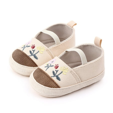 

BTJX Baby Girls Boys Solid Flower First Walkers Soft Sole Shoes Sneakers