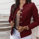 thumbnail image 2 of Trajes para mujer Blazer Chaquetas Color sólido Manga larga Slim-Breasted Traje pequeño Abrigo corto Top Odeerbi ODB-3, 2 of 5