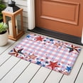 thumbnail image 6 of Rectangle Rug 2x3ft Area Rug, American Flag Star Area Rugs for Living Room Bedroom, Independence Day Pink Blue Checkered Floor Mat Non-Slip Non-Shedding Carpet Indoor Accent Rugs, 6 of 9