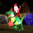 thumbnail image 3 of 2.1 M De Paseo Inflable Navideño De Papá Noel En Dinosaurio Xtellar rojo, 3 of 4