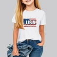 thumbnail image 2 of Umbreon White 4th of July Boy Girl T-Shirts Short Sleeve Round Neck Shirt Causal Loose Flag Print Independence Day Patriotic Tee Tops, 2 of 8