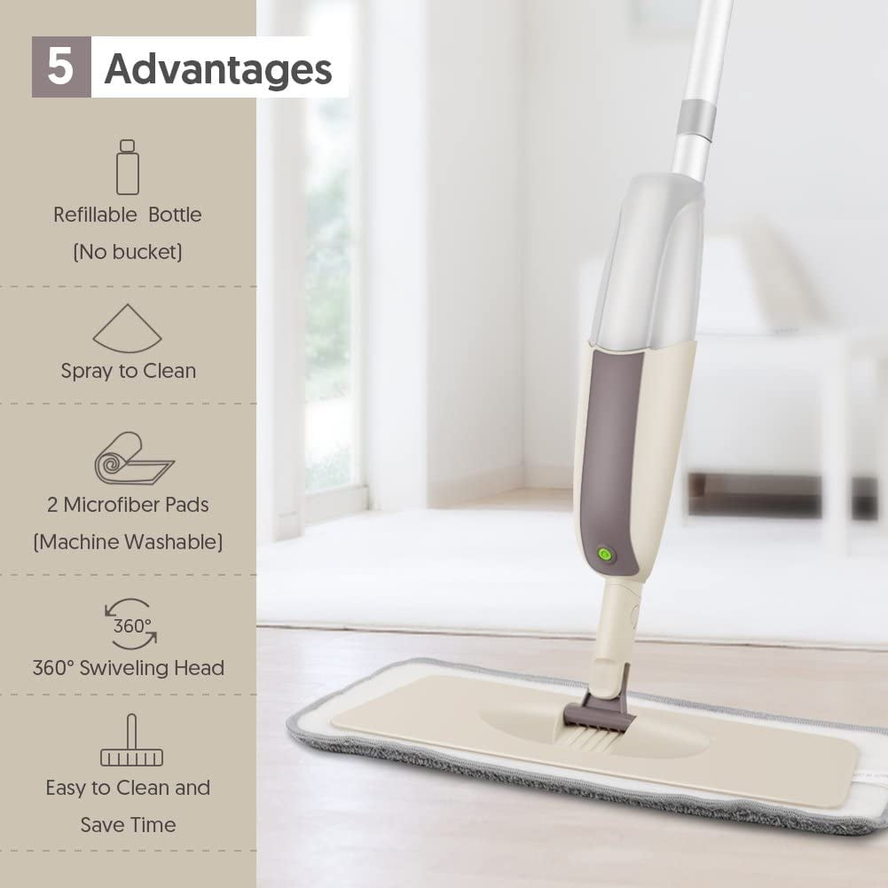 SUGARDAY Microfiber Spray Mop forCleaning Hardwood FloorWith two 410ml –  MEXERRIS