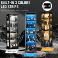 thumbnail image 3 of TOPCOMFY 70.8" Display Cabinet with Glass Doors, 5-Tier Curio Cabinet with 3 Color Lights for Collectibles, Glass Display Case with Lock, Storage Cabinets, 3 of 11