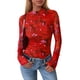 thumbnail image 1 of Camisa PRETTYGARDEN de Malla Floral Manga Larga Naranja M, 1 of 9