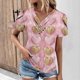 thumbnail image 1 of Puntoco Liquidación de blusas cortas para mujer, blusas casuales de manga corta con cuello en V a la moda para primavera y verano, 1 of 5