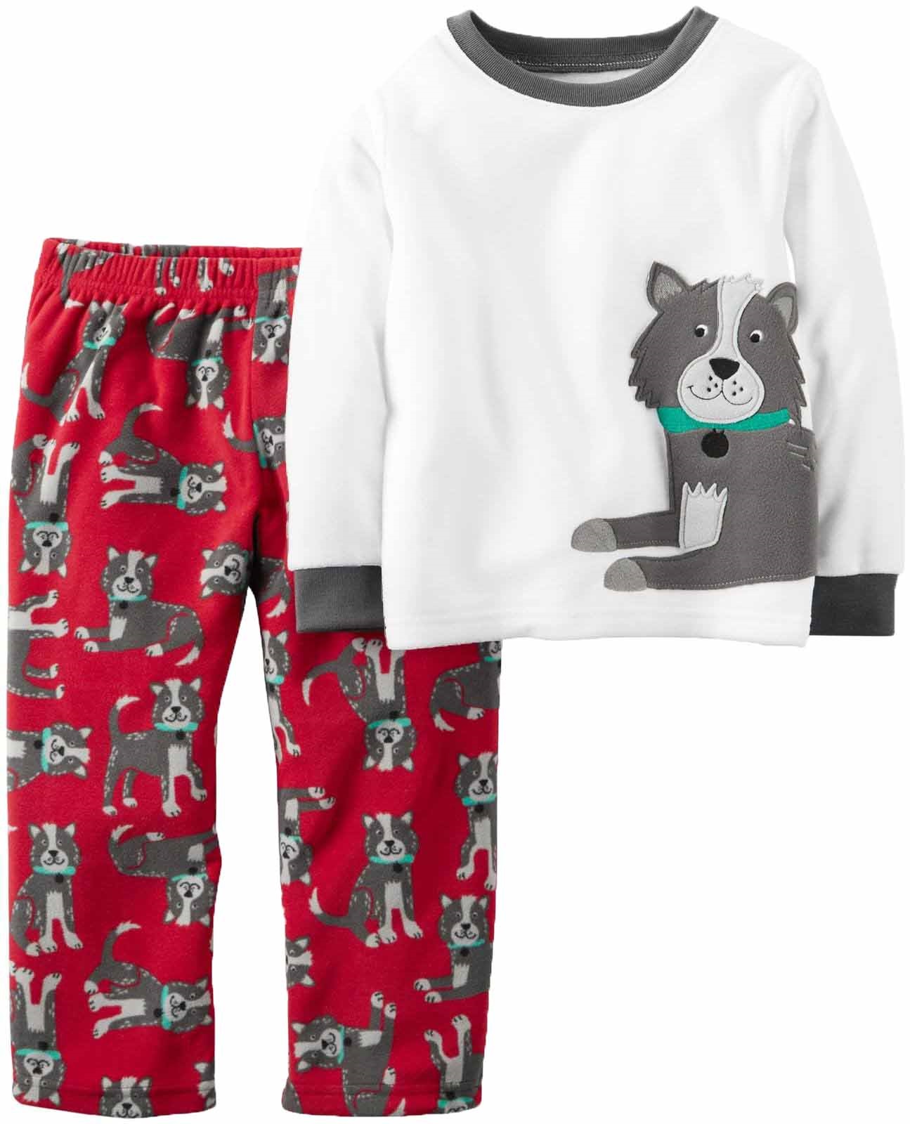 Carter's Boy's 2Piece Fleece Pajama Sets (Dog Print, 2T)