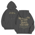 thumbnail image 2 of Christian Hoodies for Men 2025 No Prayer Is Too Small For God Hoodie Hooded Sweatshirt with Pockets Pullover Hoody, 2 of 6