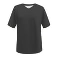 thumbnail image 4 of Women's Fashion Casual Loose Fit V Neck Short Sleeve T-Shirt Summer Basic Tee Comfortable Breathable Top Blouse, 4 of 4