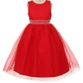thumbnail image 5 of Little Girls Shiny Glitter Sparkle Waist Belt Flowers Girls Dresses Red Size 2, 5 of 5
