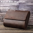 thumbnail image 2 of 6 Grids Nubuck Leather Watch Box Display Case Holder Storage L7P0 Glass E2C2, 2 of 7