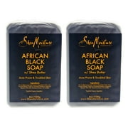 African Black Soap Bar Acne Prone and Troubled Skin by for Unisex - 8 oz Bar Soap - Pack of 2