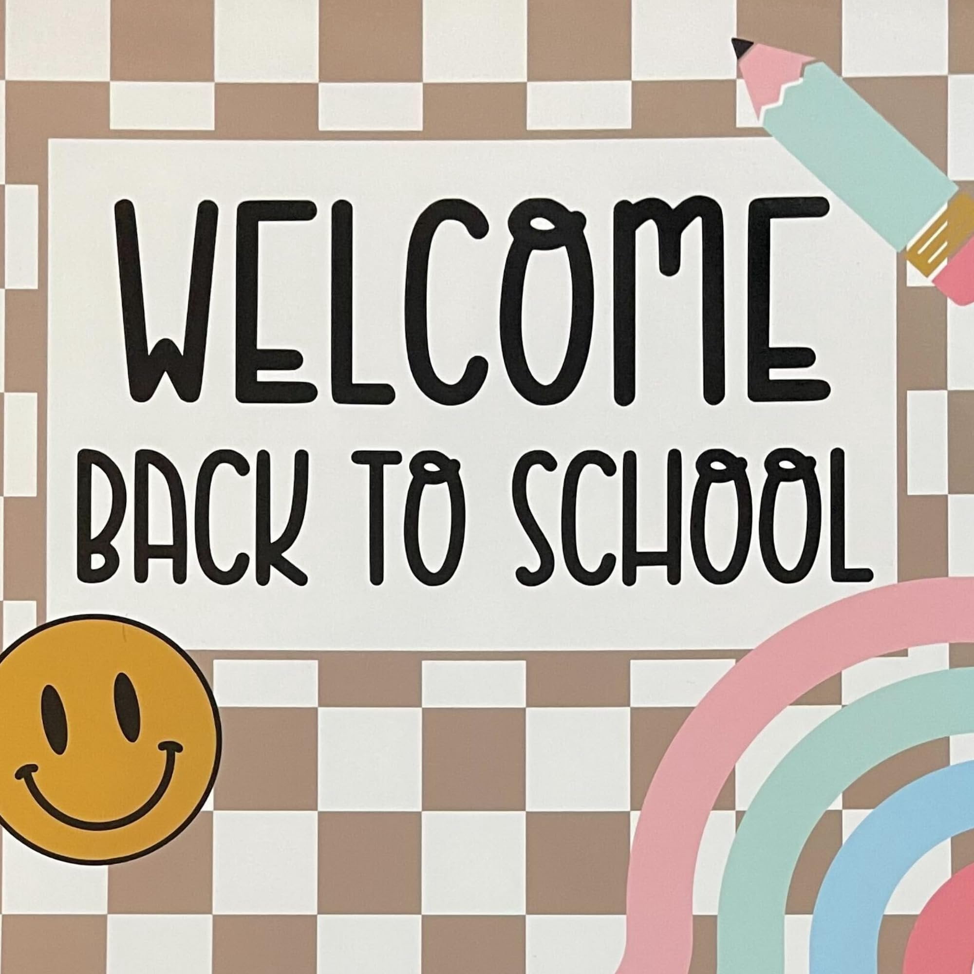 Welcome Back to School Folders  25 pk 9x12 Full Size  2 Pocket First Day of School, Classroom Welcome Supplies, Trendy Checkered Boho, Motivational Classroom Supplies