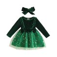 thumbnail image 3 of TGPMGRZ Toddler Christmas Dresses Girls Tutu Skirt with Bow Headband Xmas Holiday Outfits, 3 of 8
