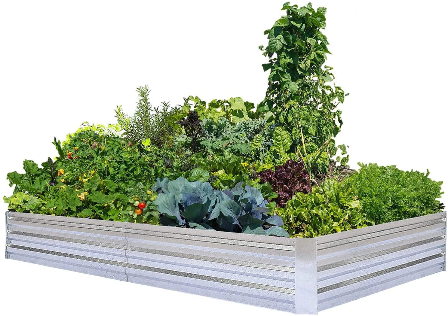 Metal Raised Garden Beds for Vegetables Outdoor Planter Box Galvanized Steel Gardening Flower Bed Kits 4x3x1 Ft Wheat 