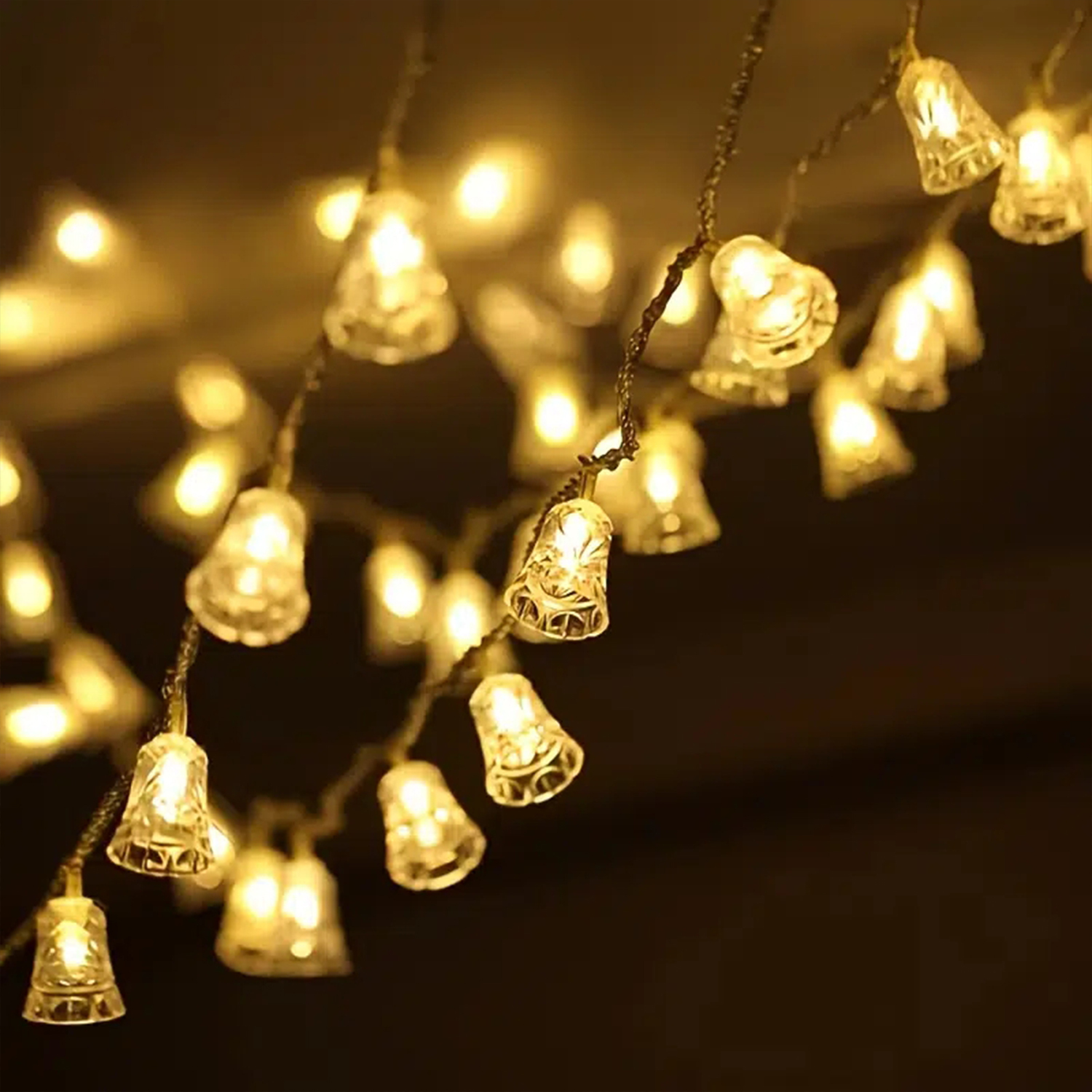 Pzvtoi 4.9ft 10LED Christmas Led Bell Shaped String Lights , Christmas Tree String Lights