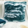 thumbnail image 5 of Home Soft Things Jacquard Faux Fur 2 Piece Throw Pillow Cover Set - Deep Teal - 20" x 20", 5 of 6
