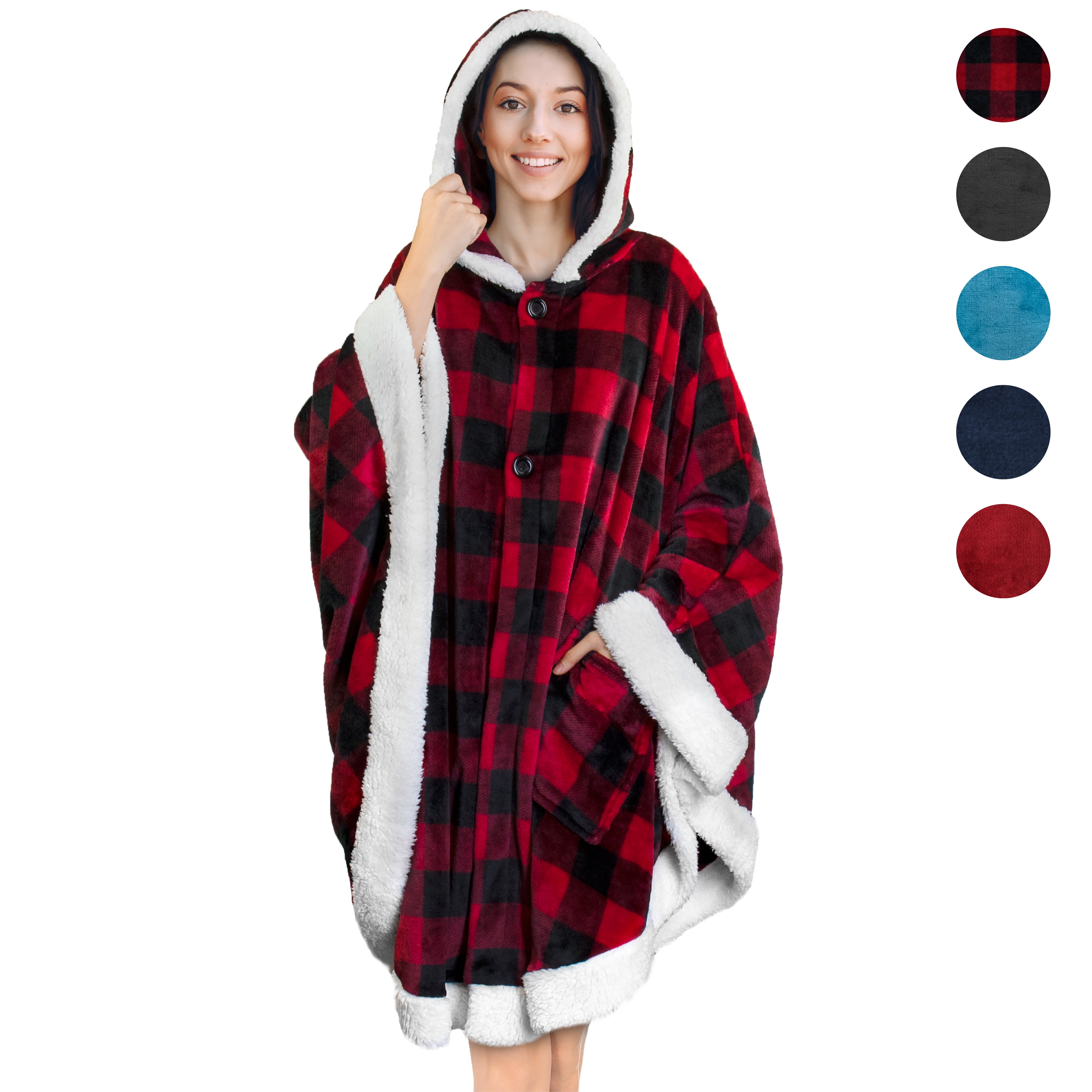 PAVILIA Angel Wrap Hooded Blanket | Throw Poncho Wrap with ...