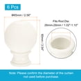 thumbnail image 2 of Uxcell 6Pack Plastic Rhombic Curtain Rod Finials Fit 26-28mm Dia Drapery Rail (Cold White), 2 of 6