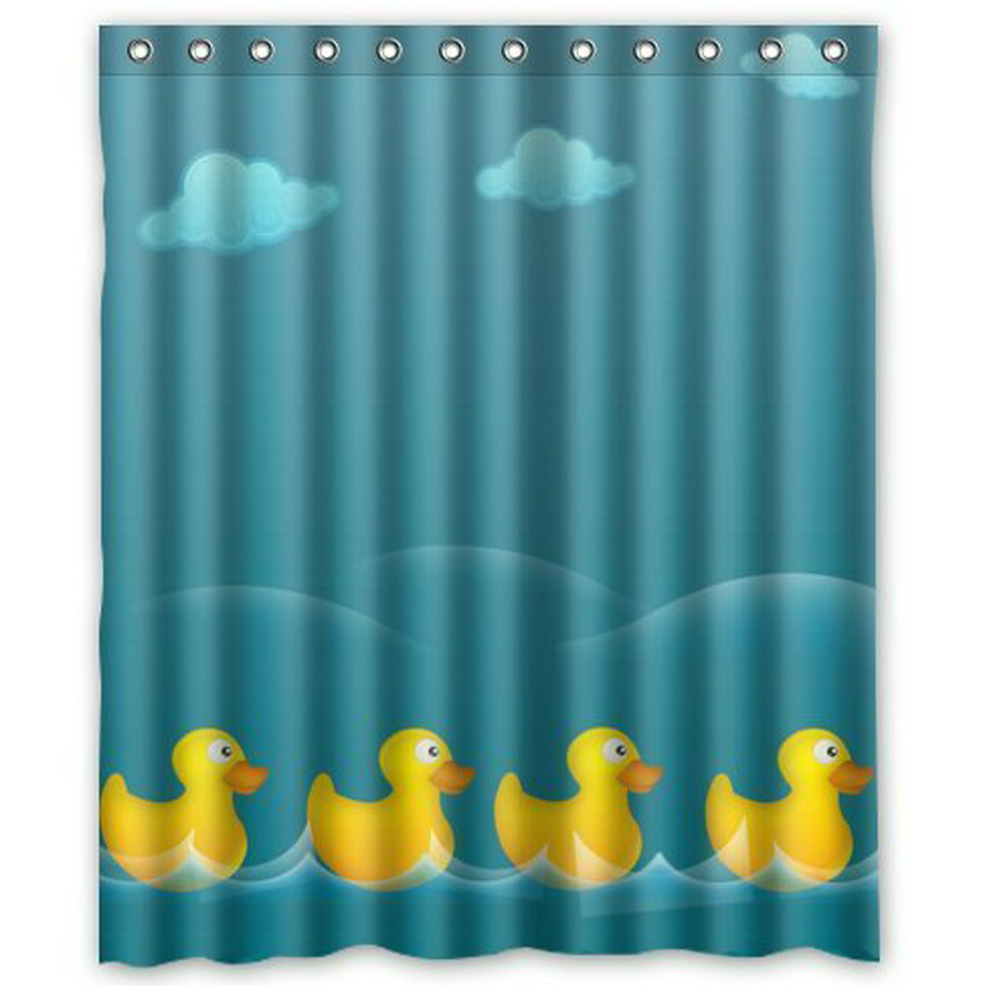 Xddja Funny And Cute Tiled Yellow, Rubber Duck Shower Curtain Fabric