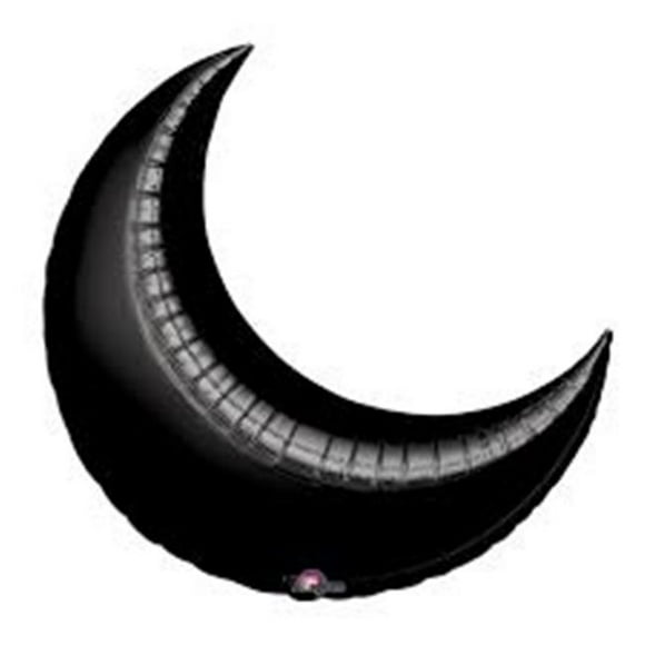 Anagram 48136 35 in. Black Crescent Foil Balloon