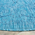thumbnail image 3 of SAFAVIEH Courtyard Darin Botanical Indoor/Outdoor Area Rug, Aqua/Navy, 6'7" x 6'7" Round, 3 of 9