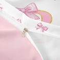 thumbnail image 4 of Meiyoeat Princess Bow Monogram B Duvet Cover Set for Women Kids Girls, Glitter Print Ribbon Bedding Full, Pink Golden, Pink Reversible, 1 Duvet Cover and 2 Pillowcases (No Comforter), 4 of 6