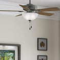 thumbnail image 3 of Restored Hunter Fan 44 inch Matte Silver Indoor Ceiling Fan with Light and Pull Chain for Bedroom, Living Room, Office, Basement, Kitchen (Refurbished), 3 of 9