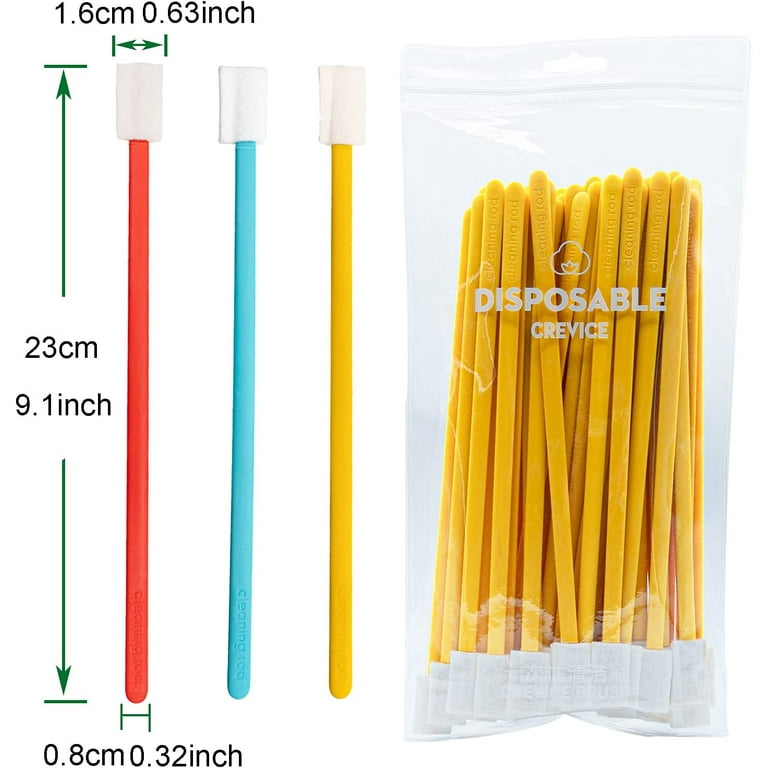 50PCS Disposable Crevice Cleaning Brush Tool kit, Disposable Toilet Brush,  Disposable Toilet seat Cleaner Tool (Yellow) 