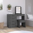 thumbnail image 2 of TUHOME Kaia Makeup Vanity With Mirror  Engineered Wood Dressers in  Multi-color, 2 of 9