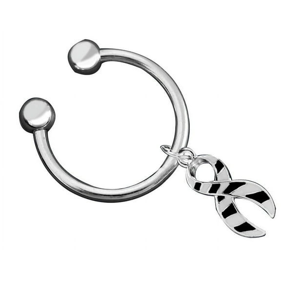 Zebra Ribbon Horseshoe Style Keychains