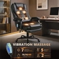 thumbnail image 4 of Vinsetto Massage Office Chair, PU Leather Desk Chair w/ Footrest, Black, 4 of 10